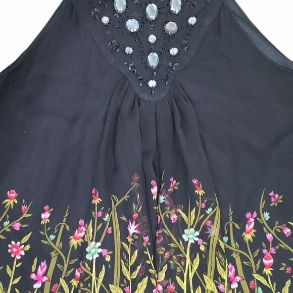 Lola P. Chiffon Shift Colorful Floral C
Black Dress Embellished Neck Pullover XL - Picture 7 of 16